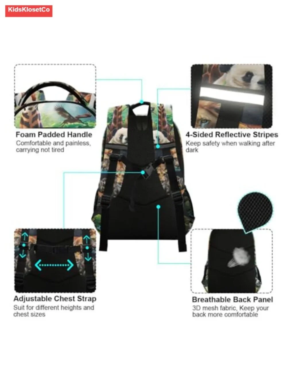 Kids Backpack with Reflective Strips Daypack for School Travel